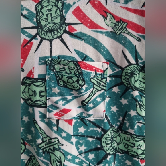 LulaRoe Girls Scarlett dress Size 10. Patriotic pattern. NWT. - Picture 3 of 6